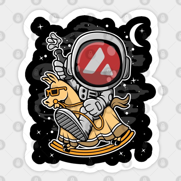 Astronaut Horse Avalanche AVAX Coin To The Moon Crypto Token Cryptocurrency Blockchain Wallet Birthday Gift For Men Women Kids Sticker by Thingking About